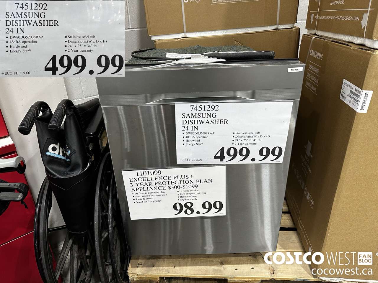 7451292 SAMSUNG DISHWASHER 24IN  $499.99