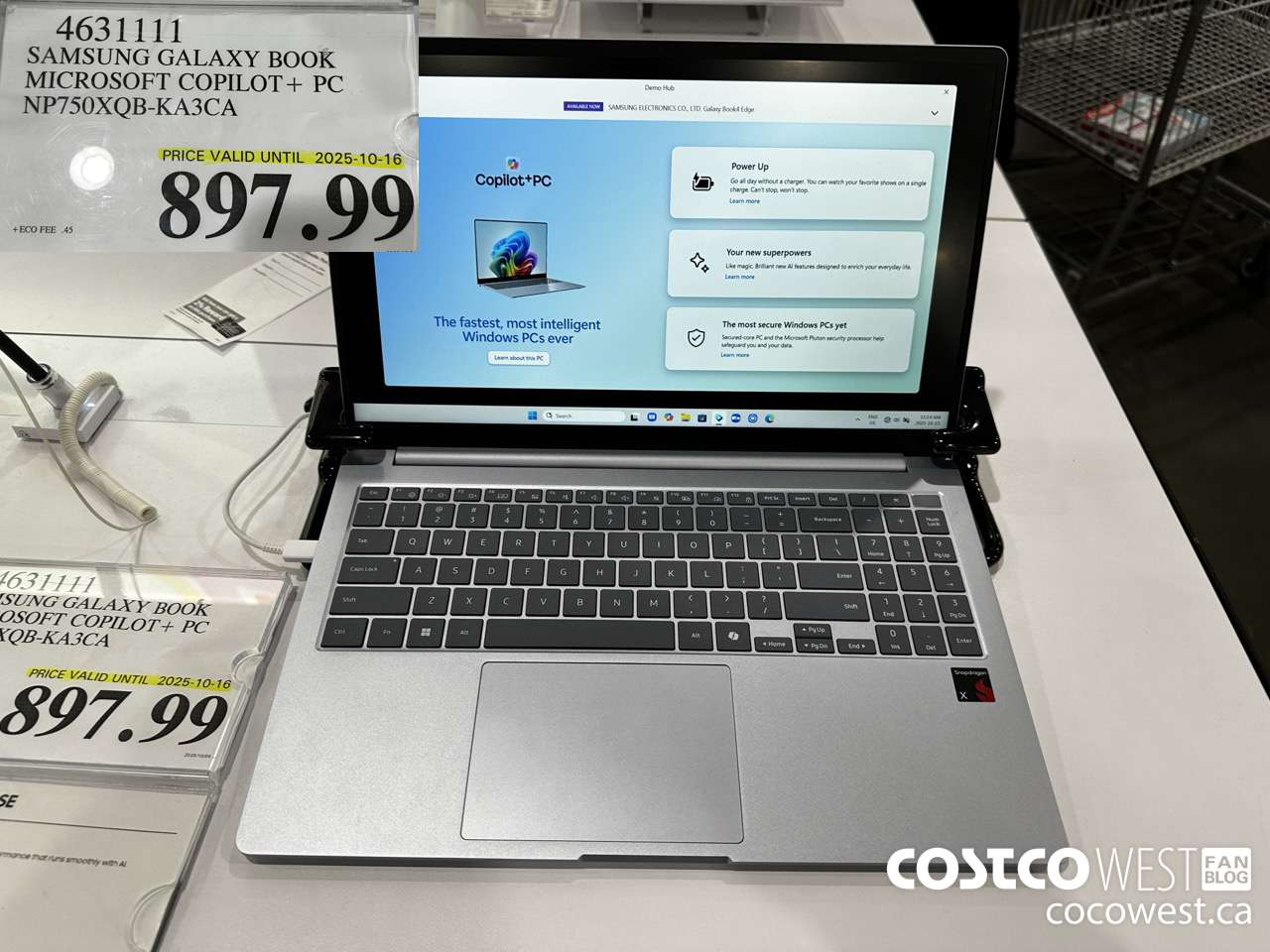 4631111 SAMSUNG GALAXY BOOK MICROSOFT COPILOT + PC NP750XQB-KA3CA (EXPIRES ON 2025-10-16) $897.99