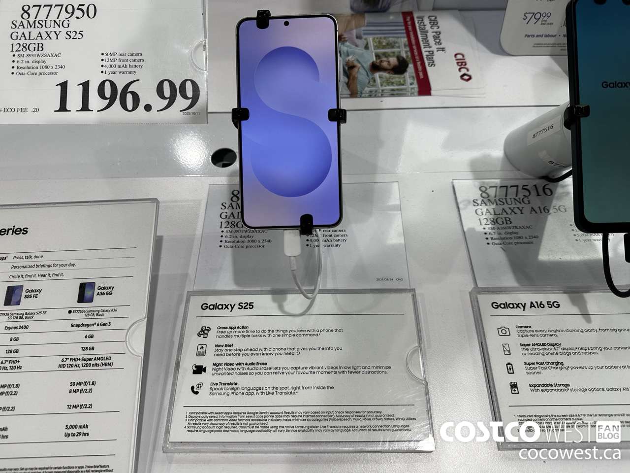 8777950 SAMSUNG GALAXY S25 128GB $1196.99