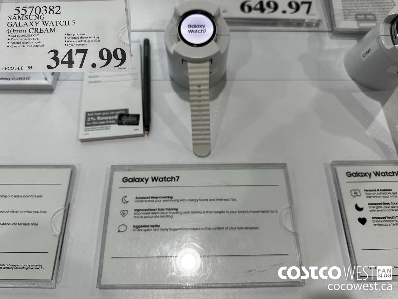 5570382 SAMSUNG GALAXY WATCH 7 40MM CREAM $347.99