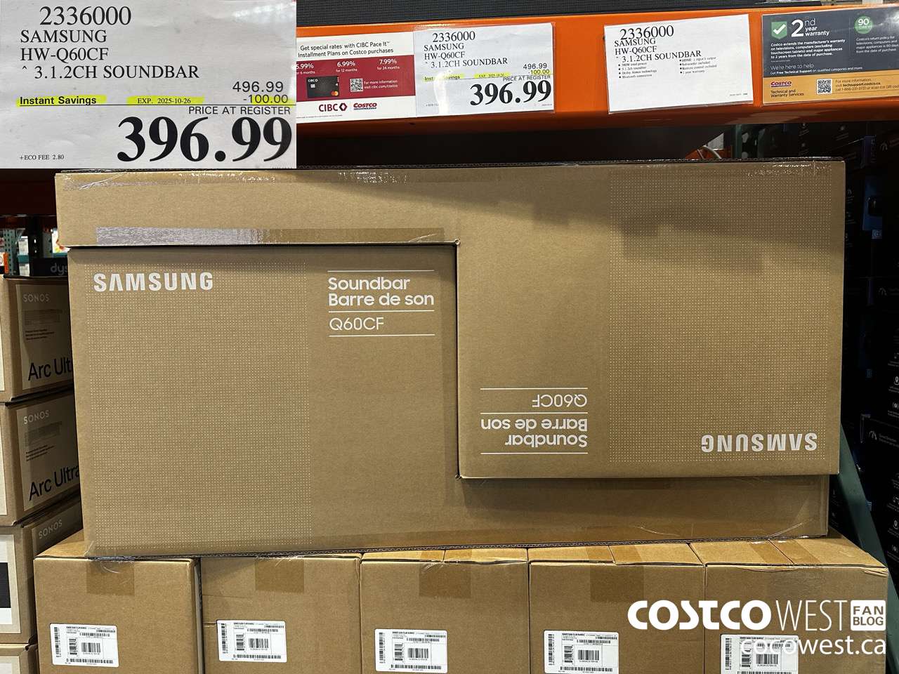 2336000 SAMSUNG HW-Q60CF 3.1.2CH SOUNDBAR ($100.00 INSTANT SAVINGS EXPIRES ON 2025-10-26) $396.99