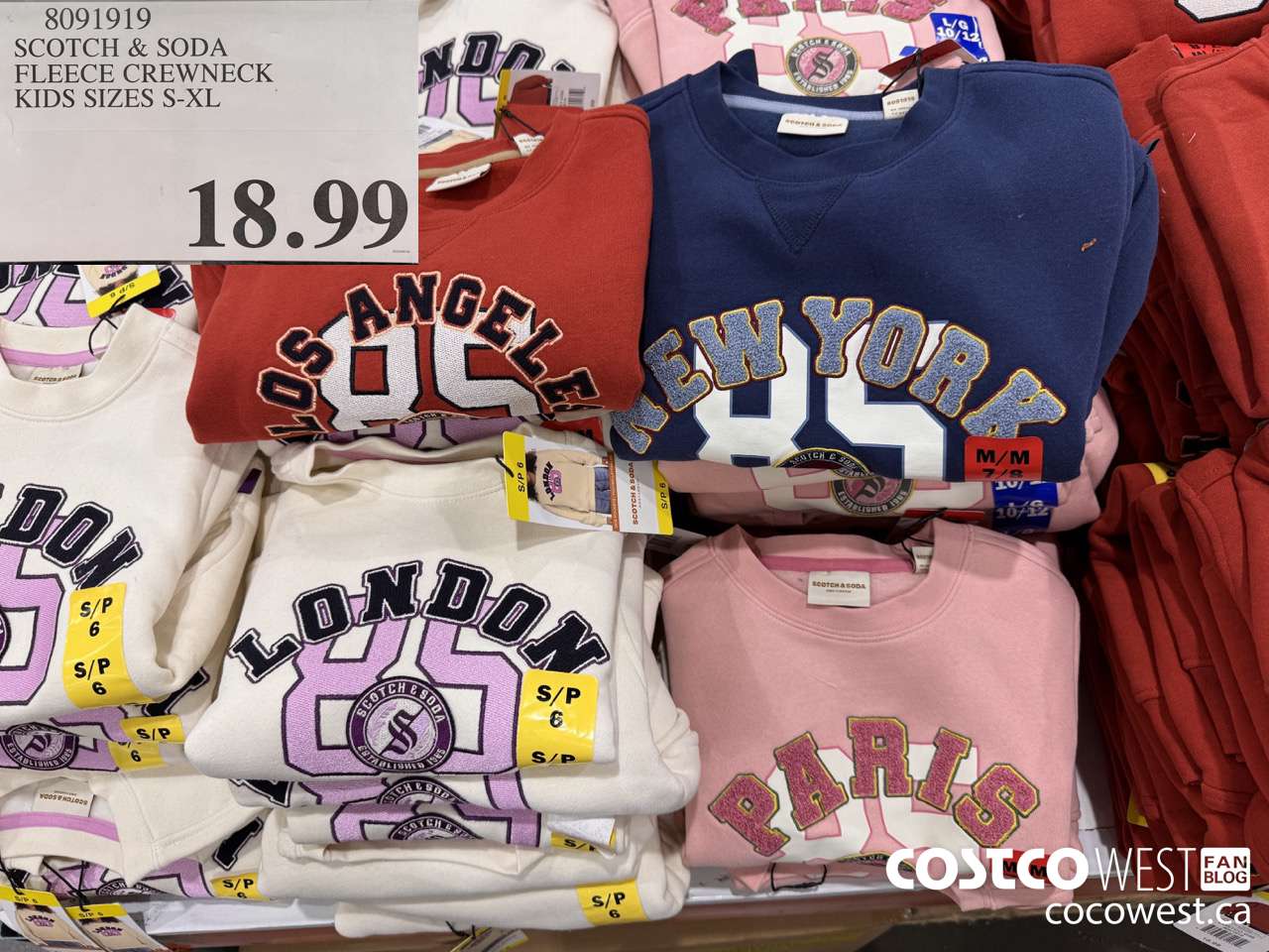 8091919 SCOTCH & SODA FLEECE CREWNECK KIDS SIZES S-XL $18.99