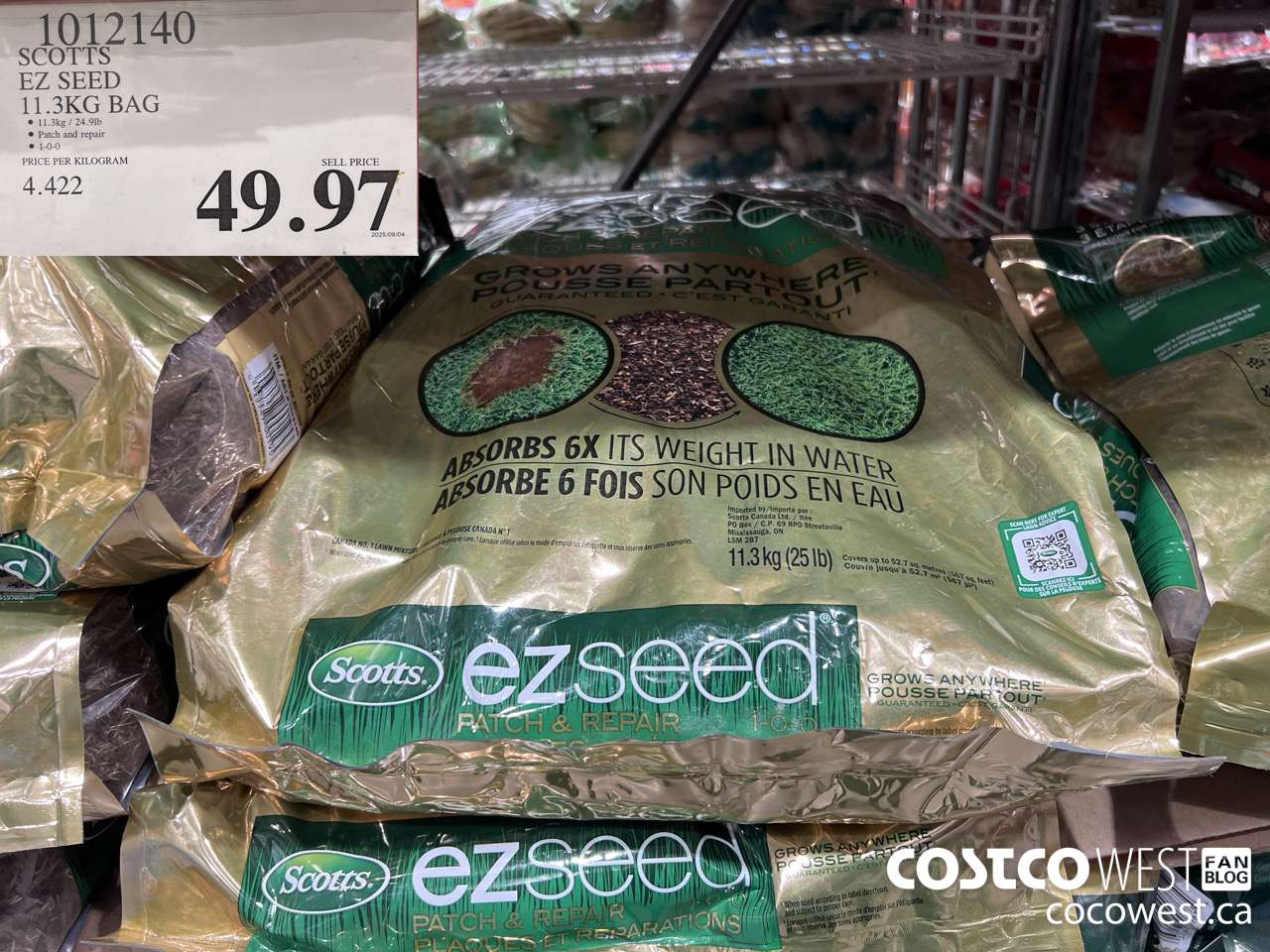 1012140 SCOTTS EZ SEED 11.3KG BAG $49.97