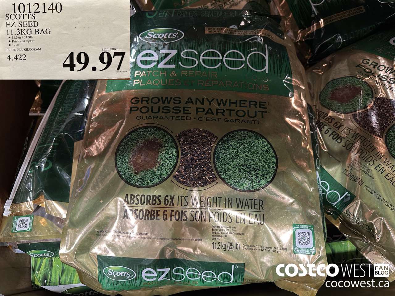 1012140 SCOTTS EZ SEED 11.3KG BAG $49.97
