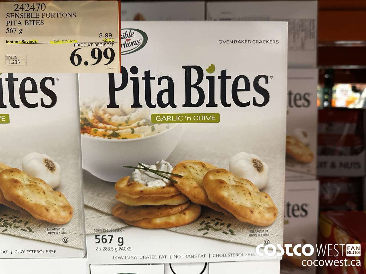 242470 SENSIBLE PORTIONS PITA BITES 567 G ($2.00 INSTANT SAVINGS EXPIRES ON 2025-11-02) $6.99