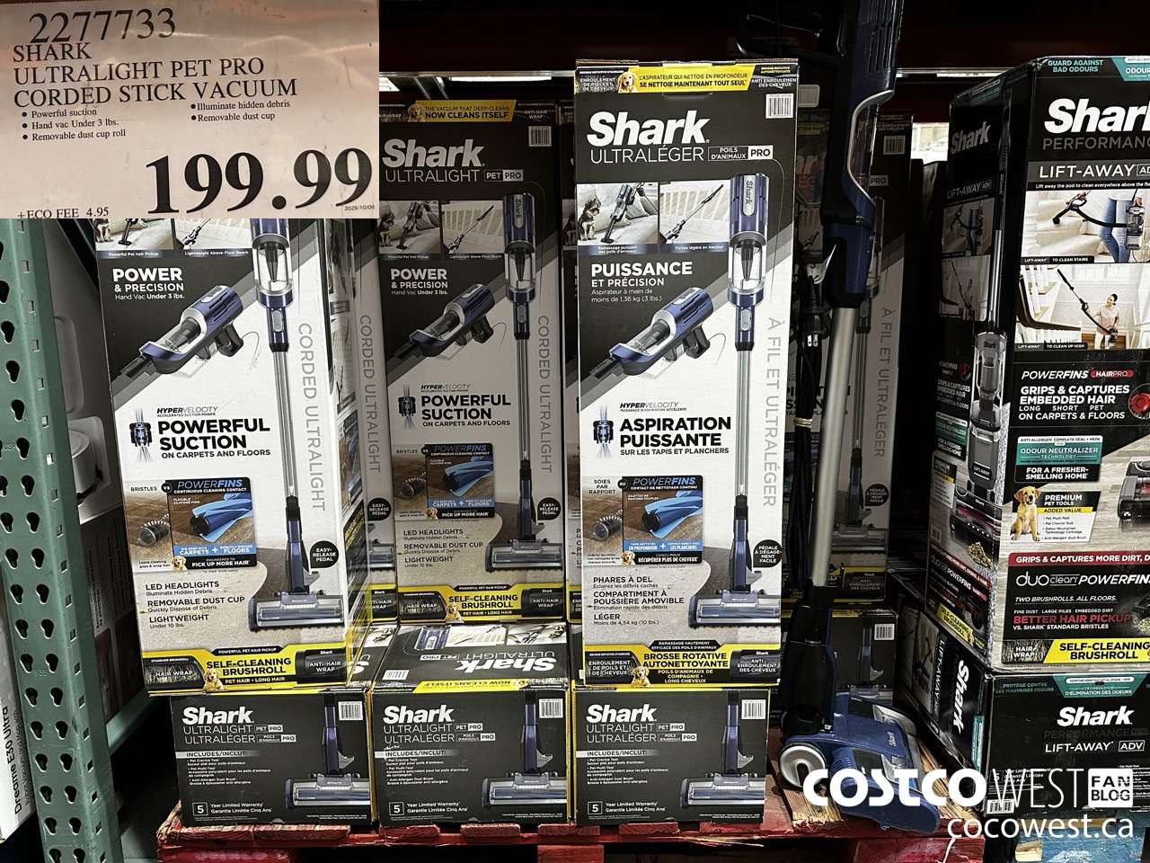 2277733 SHARK ULTRALIGHT PET PRO CORDED STICK VACUUM $199.99