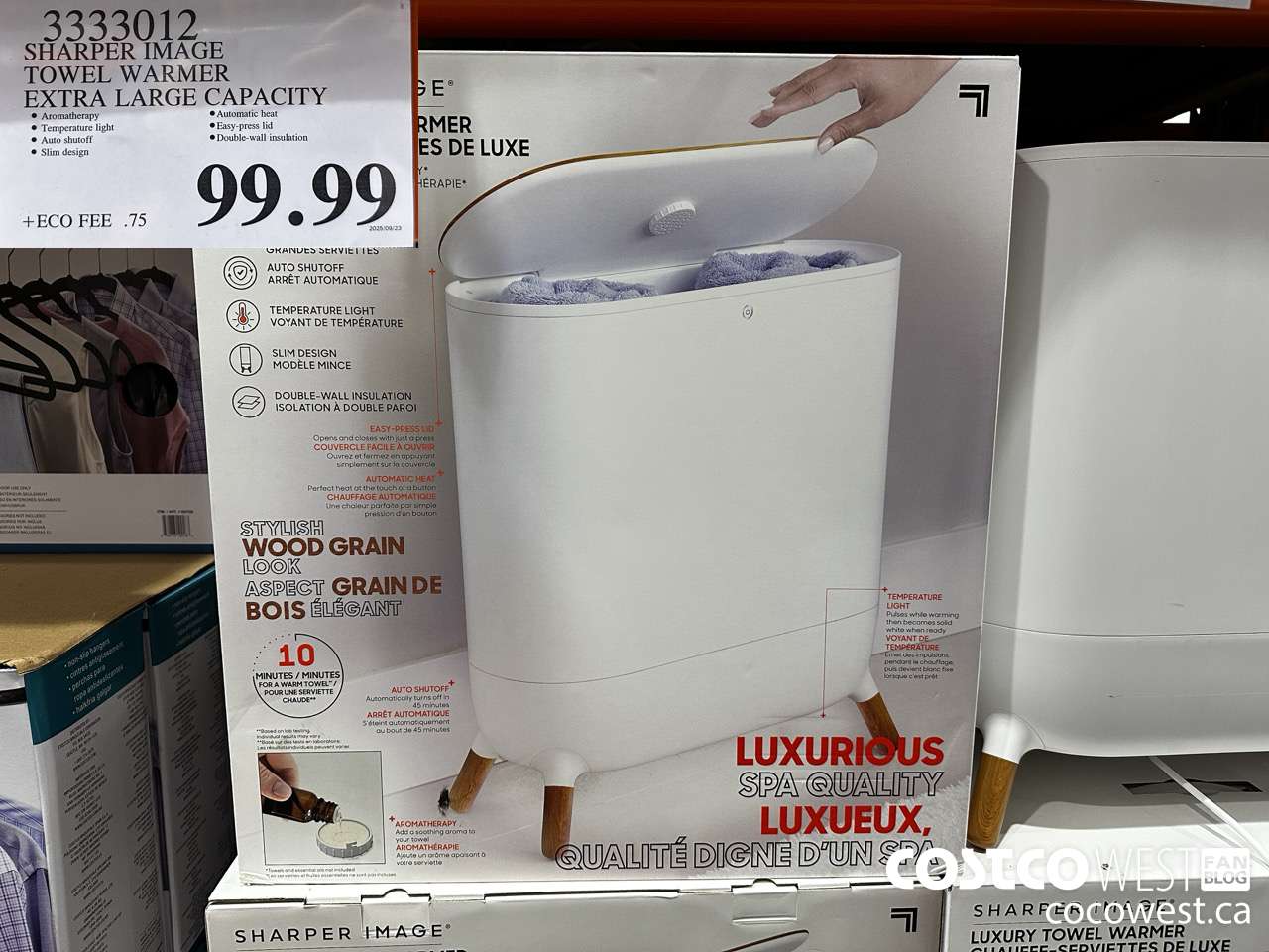 3333012 SHARPER IMAGE TOWEL WARMER EXTRA LARGE CAPACITY $99.99