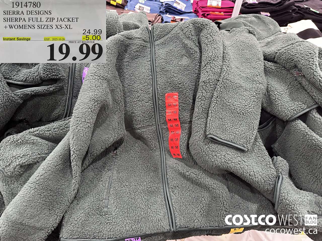 1914780 SIERRA DESIGNS SHERPA FULL ZIP JACKET WOMENS SIZES XS-XL ($5.00 INSTANT SAVINGS EXPIRES ON 2025-10-26) $19.99