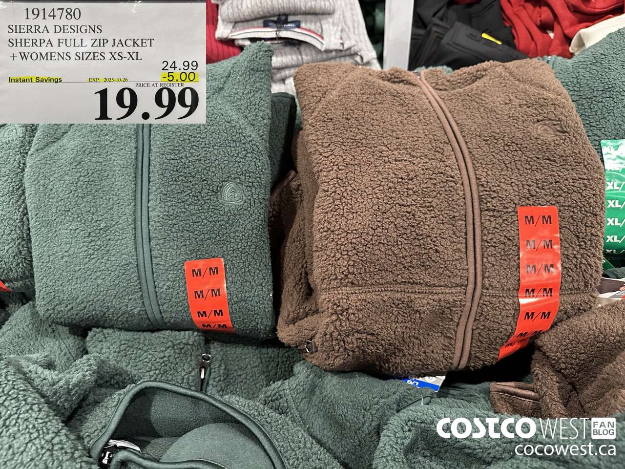 1914780 SIERRA DESIGNS SHERPA FULL ZIP JACKET WOMENS SIZES XS-XL ($5.00 INSTANT SAVINGS EXPIRES ON 2025-10-26) $19.99