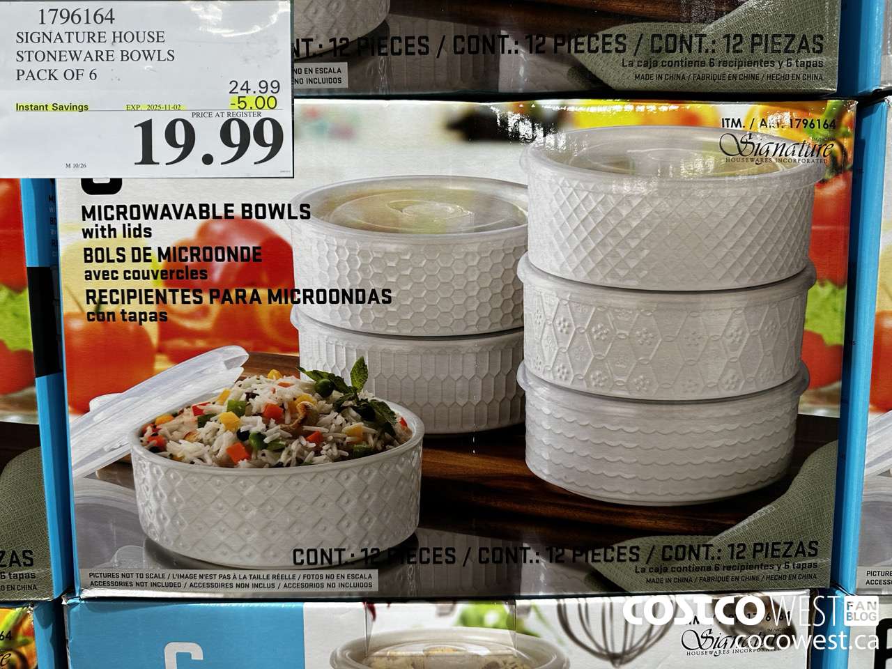 1796164 SIGNATURE HOUSE STONEWARE BOWLS PACK OF 6 ($5.00 INSTANT SAVINGS EXPIRES ON 2025-11-02) $19.99