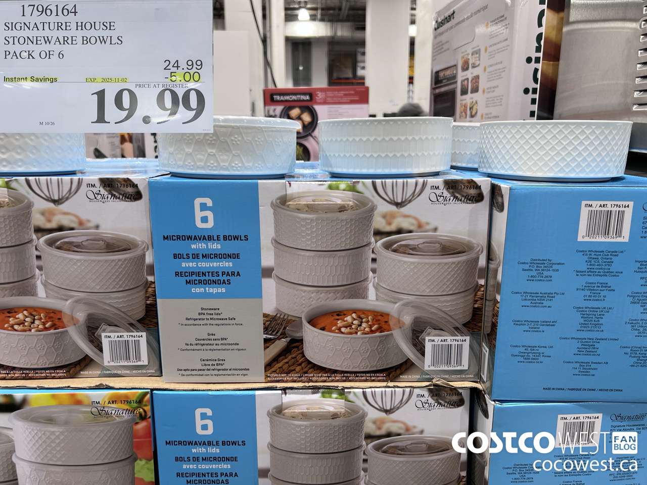 1796164 SIGNATURE HOUSE STONEWARE BOWLS PACK OF 6 ($5.00 INSTANT SAVINGS EXPIRES ON 2025-11-02) $19.99