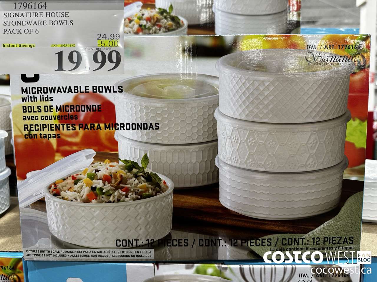 1796164 SIGNATURE HOUSE STONEWARE BOWLS PACK OF 6 ($5.00 INSTANT SAVINGS EXPIRES ON 2025-11-02) $19.99