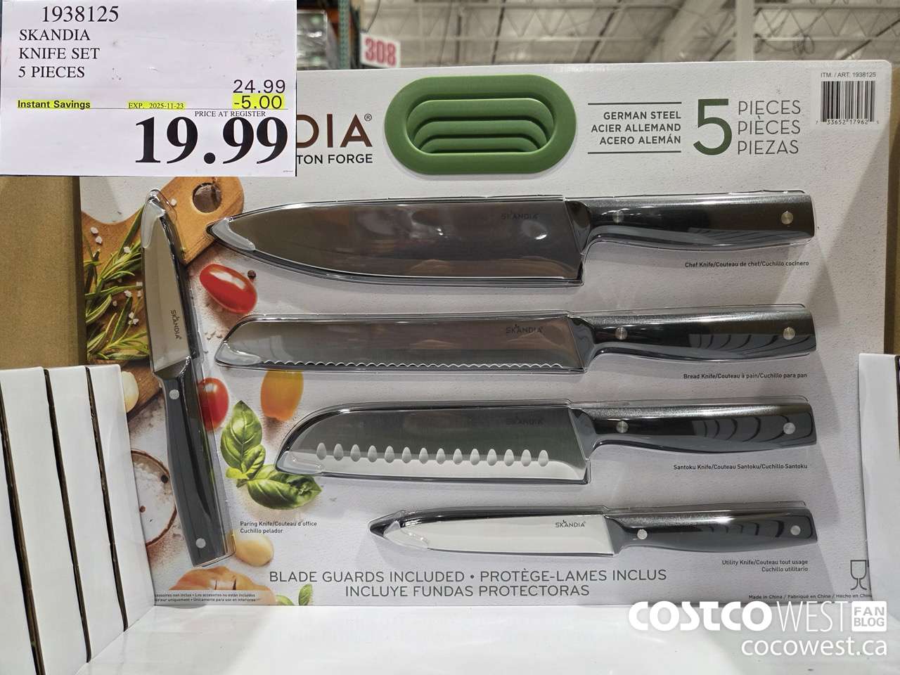 1938125 SKANDIA KNIFE SET 6 PIECES ($5.00 INSTANT SAVINGS EXPIRES ON 2025-11-23) $19.99