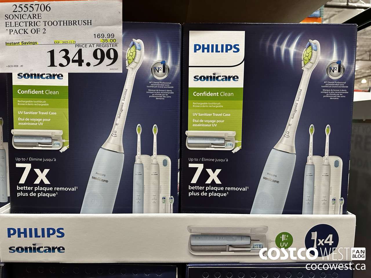 2555706 SONICARE CONFIDENT CLEAN DUAL HANDLES ($35.00 INSTANT SAVINGS EXPIRES ON 2025-11-23) $134.99