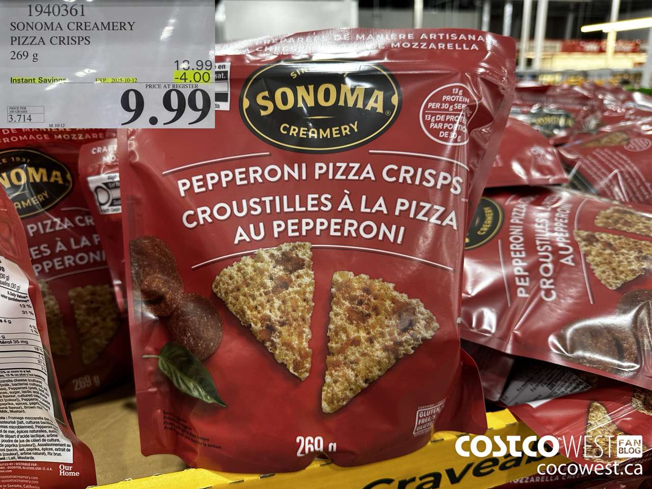1940361 SONOMA CREAMERY PIZZA CRISPS 269G ($4.00 INSTANT SAVINGS EXPIRES ON 2025-10-12) $9.99