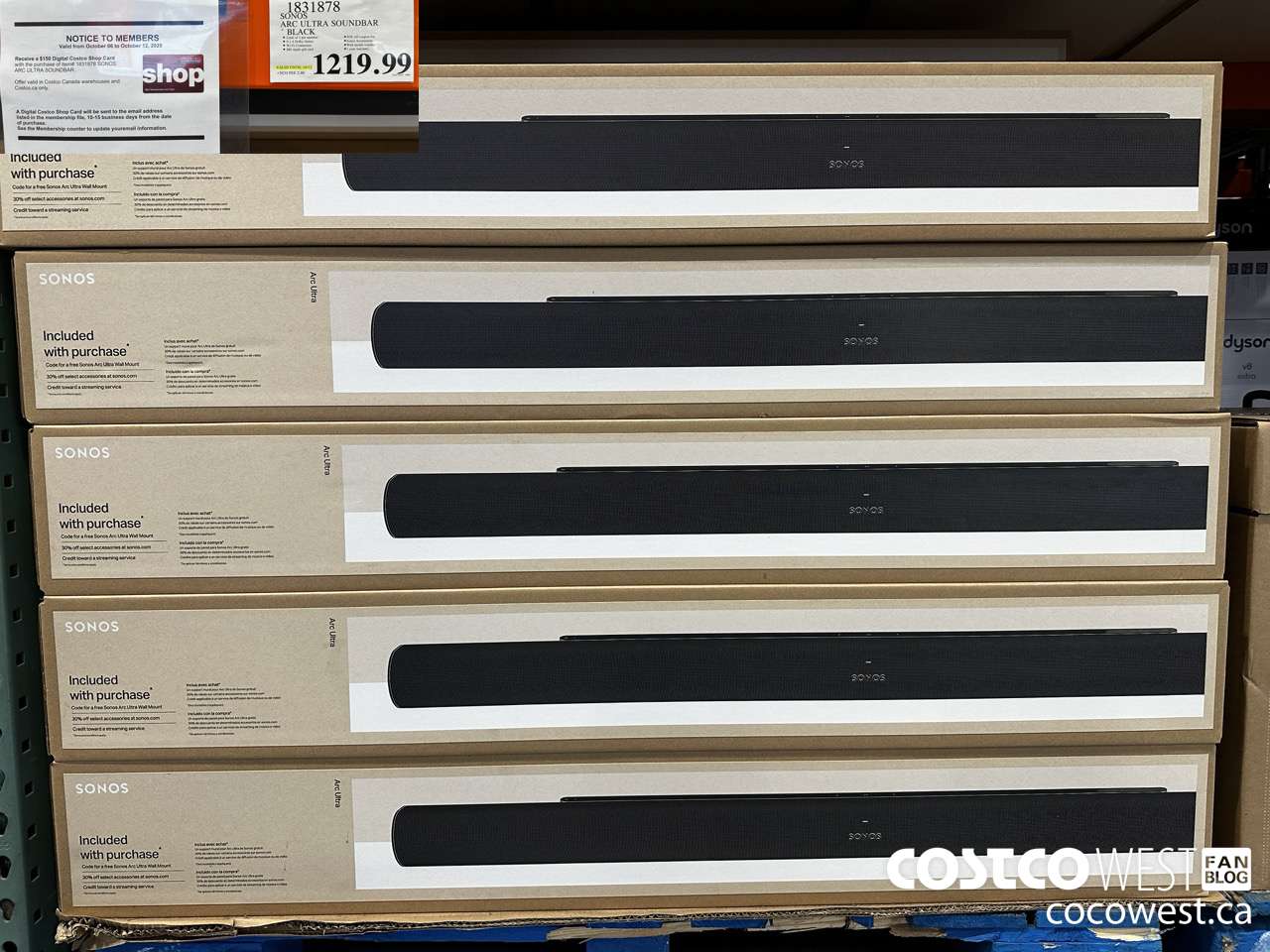 1831878 SONOS ARC ULTRA SOUNDBAR BLACK (EXPIRES ON 2025-10-12) $1219.99