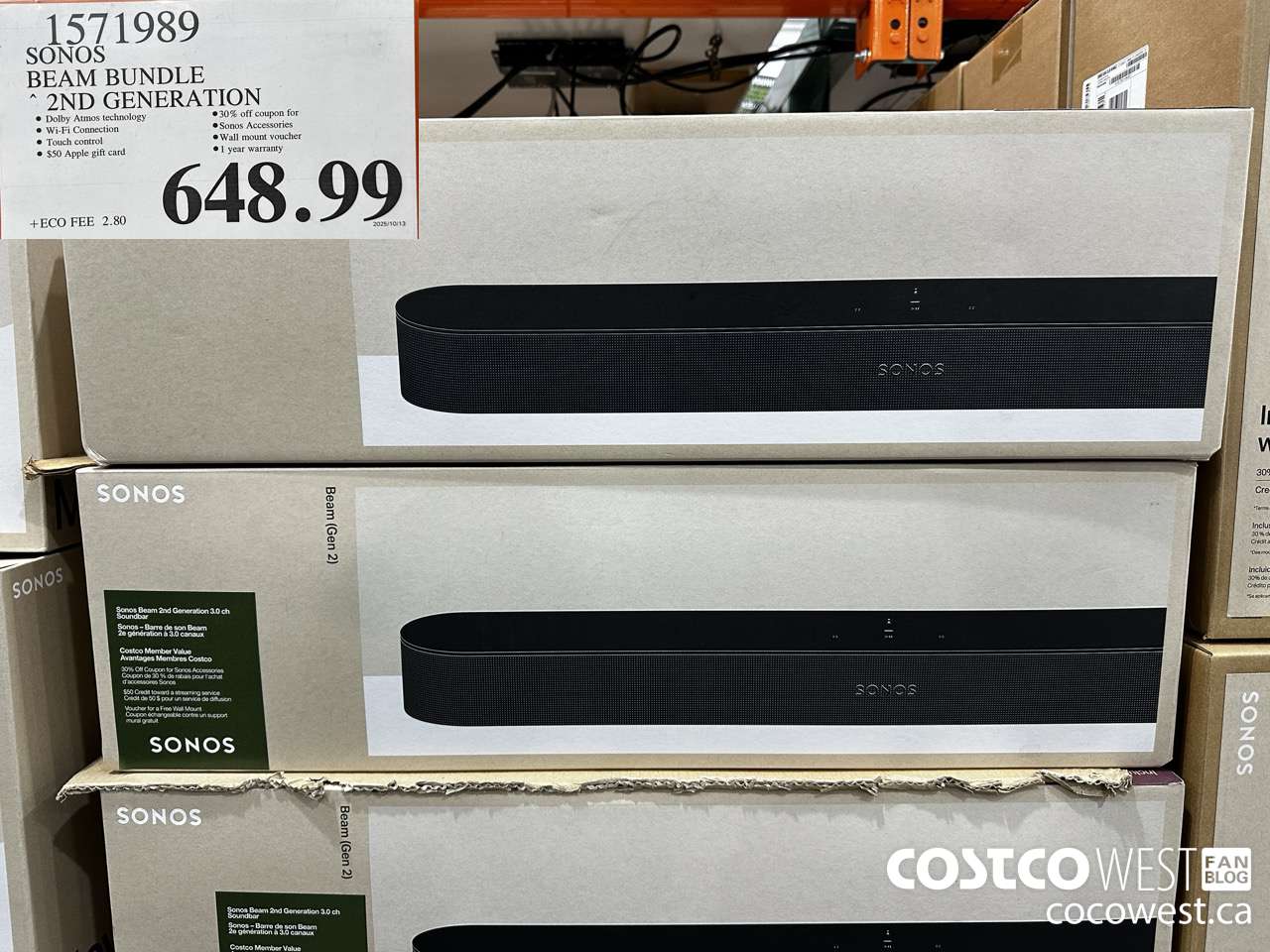 1571989 SONOS BEAM (GEN 2) BUNDLE $648.99