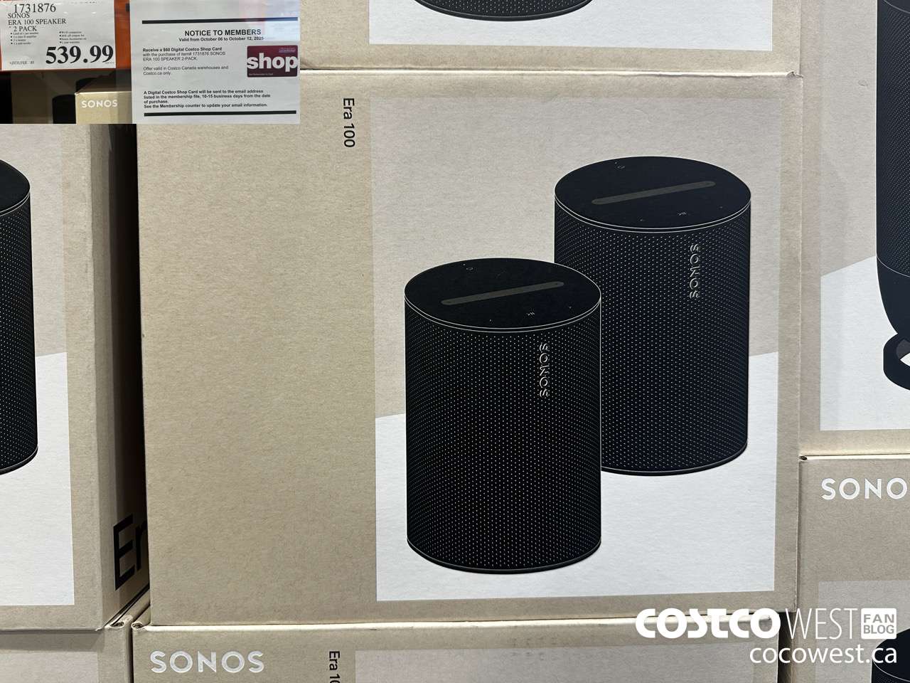 1731876 SONOS ERA 100 SPEAKER 2 PACK $539.99