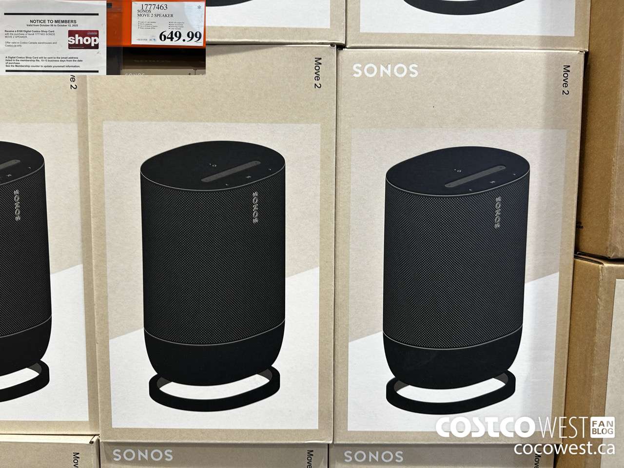 1777463 SONOS MOVE 2 SPEAKER $649.99