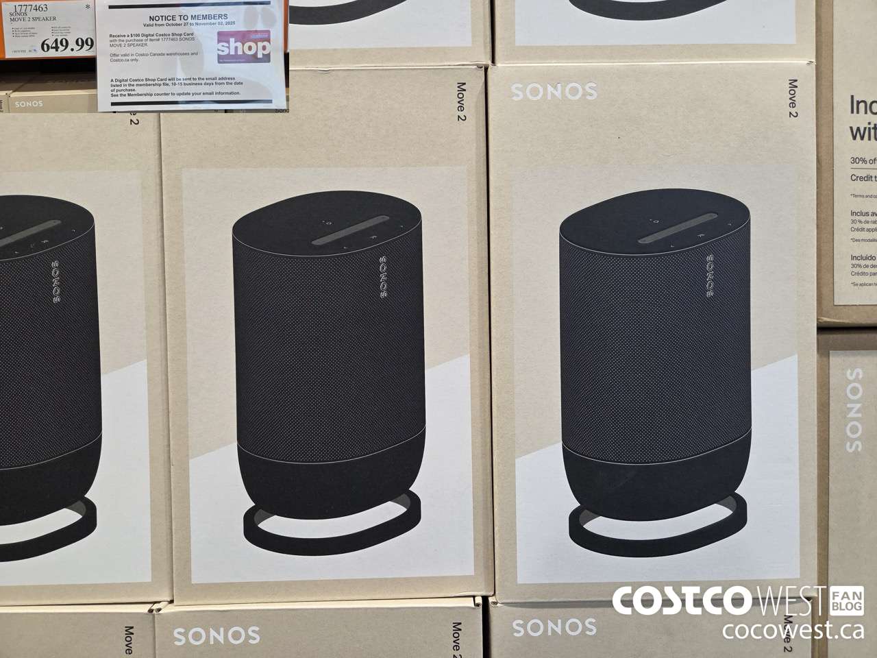 1777463 SONOS MOVE 2 SPEAKER (EXPIRES ON 2025-11-02) $649.99