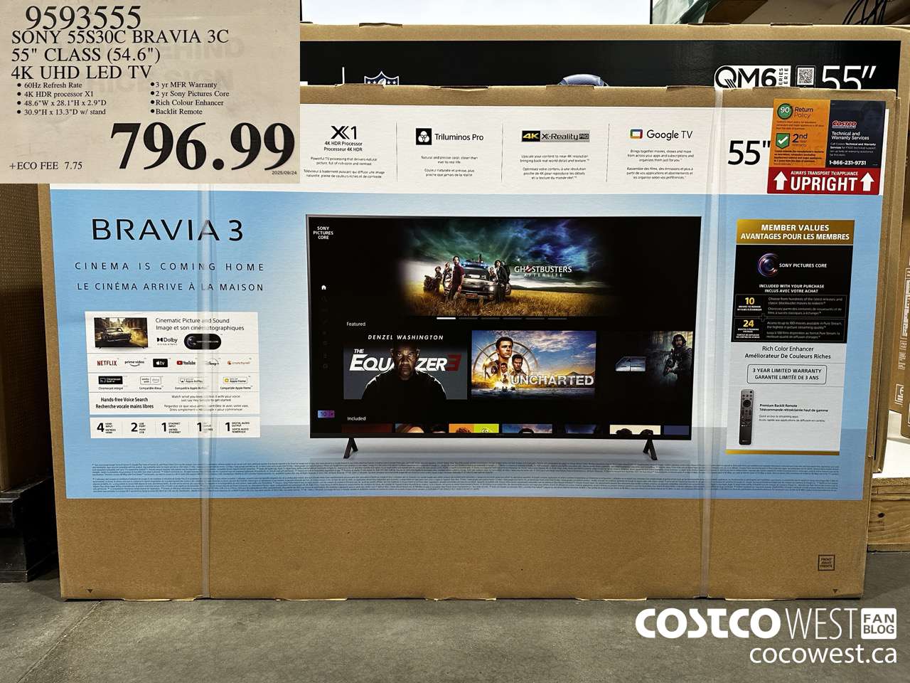 9593555 SONY 55S30C BRAVIA 3C 55