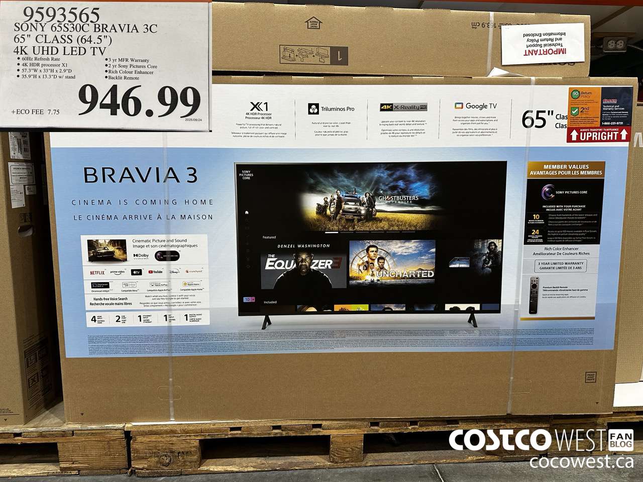 9593565 SONY 65S30C BRAVIA 3C 65