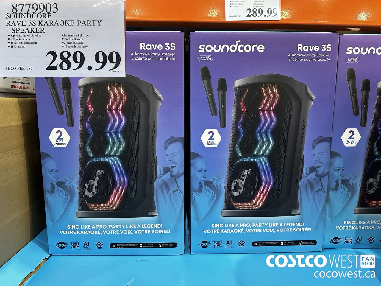 8779903 SOUNDCORE RAVE 3S KARAOKE PARTY SPEAKER $289.99