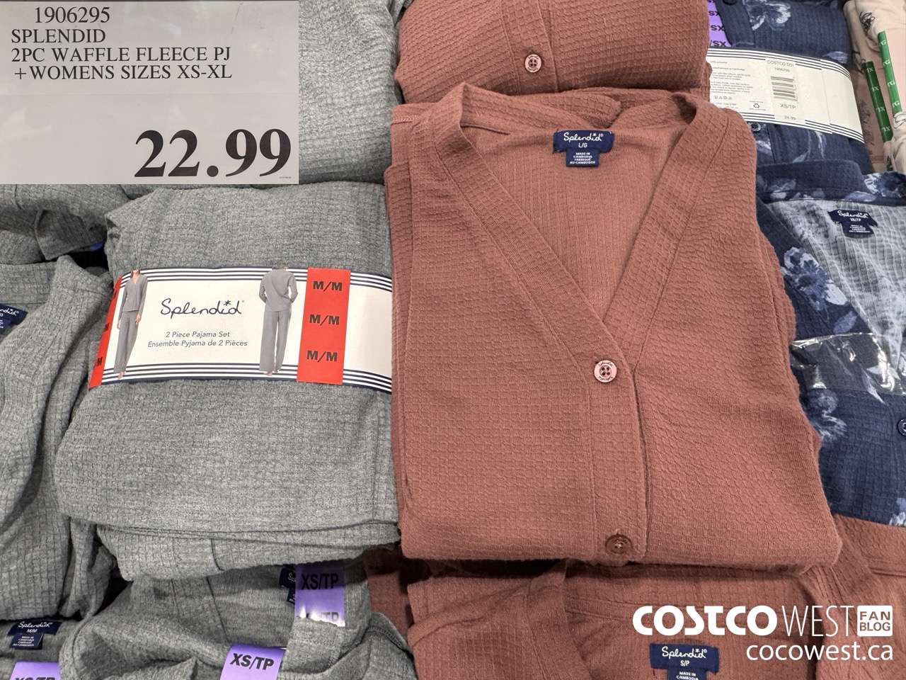 1906295 SPLENDID 2PC WAFFLE FLEECE PJ WOMENS SIZES XS-XL $22.99