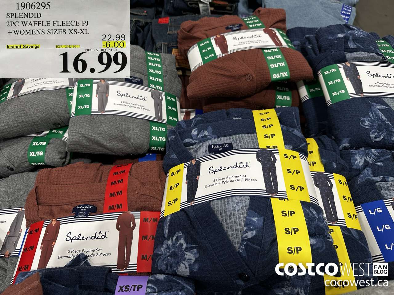 1906295 SPLENDID 2PC WAFFLE FLEECE PJ WOMENS SIZES XS-XL ($6.00 INSTANT SAVINGS EXPIRES ON 2025-10-14) $16.99