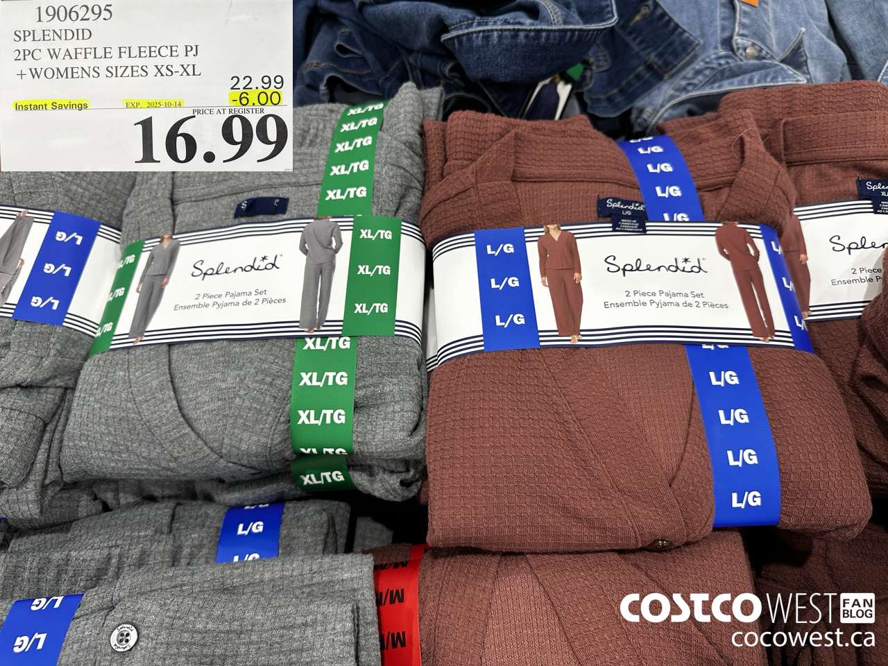 1906295 SPLENDID 2PC WAFFLE FLEECE PJ WOMENS SIZES XS-XL ($6.00 INSTANT SAVINGS EXPIRES ON 2025-10-14) $16.99