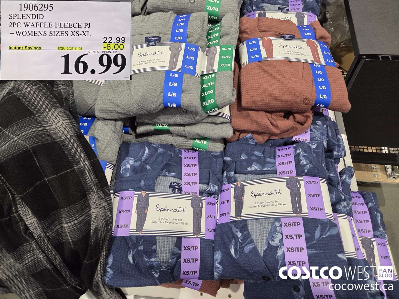 1906295 SPLENDID 2PC WAFFLE FLEECE PJ WOMENS SIZES XS-XL ($6.00 INSTANT SAVINGS EXPIRES ON 2025-11-02) $16.99