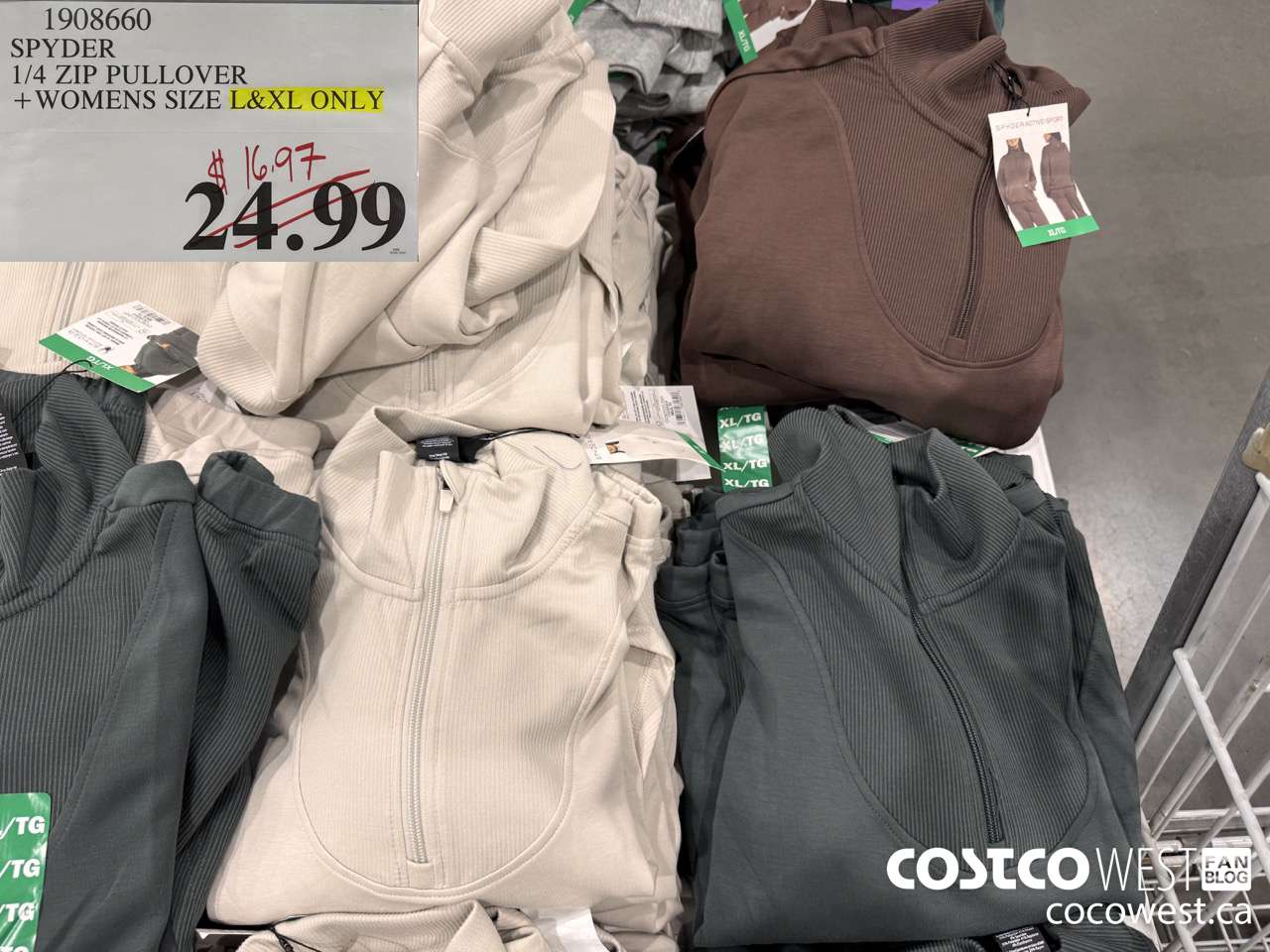 1908660 SPYDER 1/4 ZIP PULLOVER WOMENS SIZES L & XL ONLY $16.97