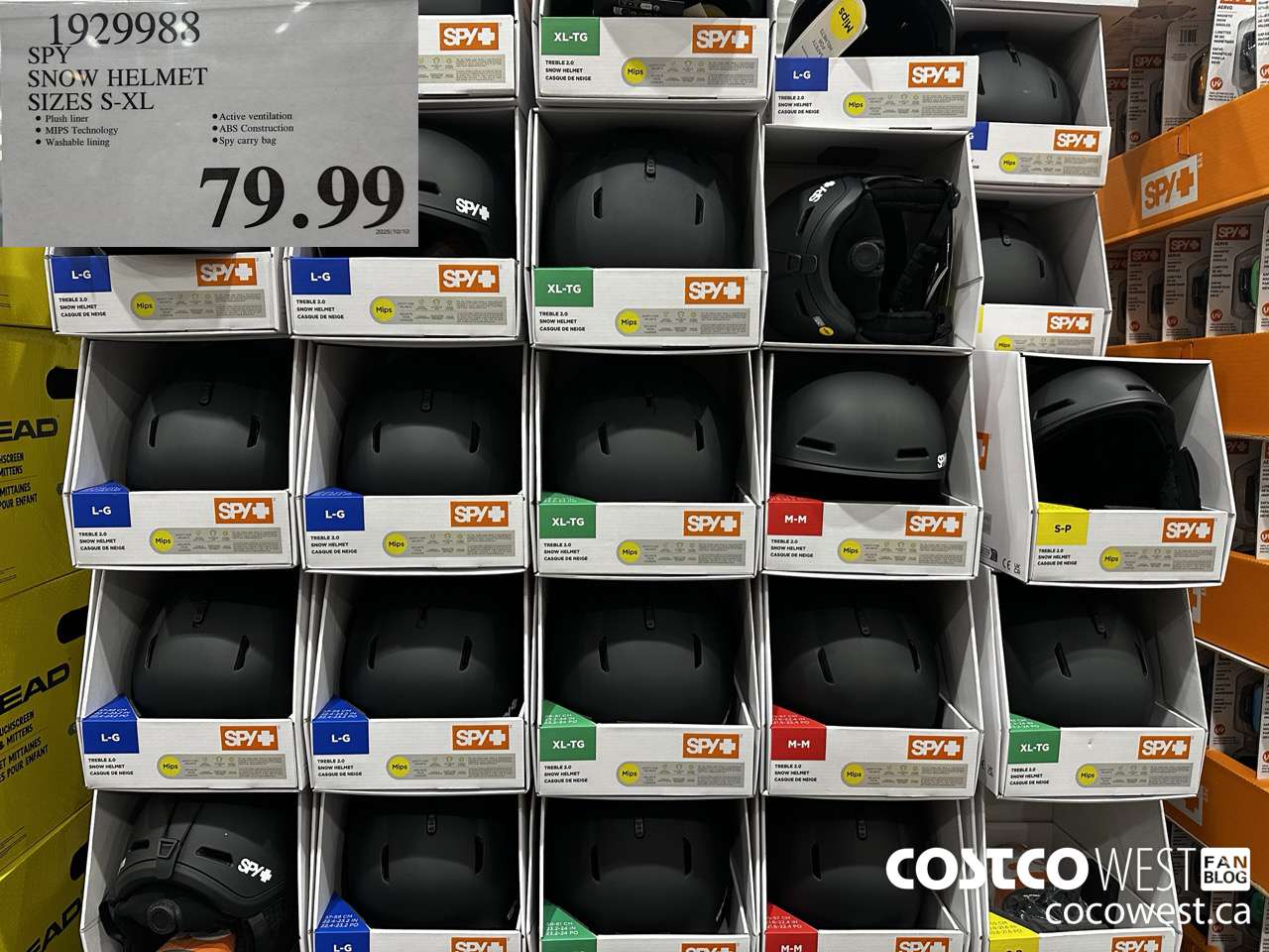 1929988 SPY SNOW HELMET SIZES S-XL $79.99