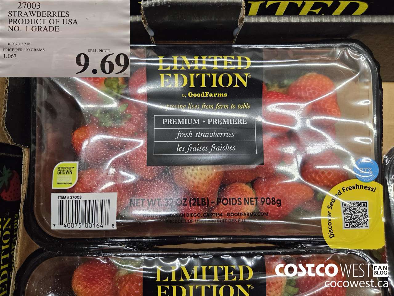 27003 STRAWBERRIES PRODUCT OF USA NO. 1 GRADE $9.69