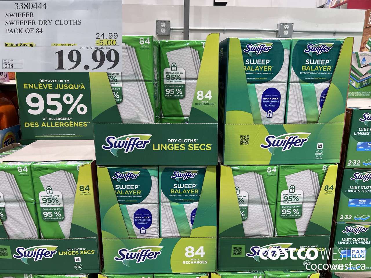 3380444 SWIFFER SWEEPER DRY CLOTHS PACK OF 84 ($5.00 INSTANT SAVINGS EXPIRES ON 2025-10-26) $19.99