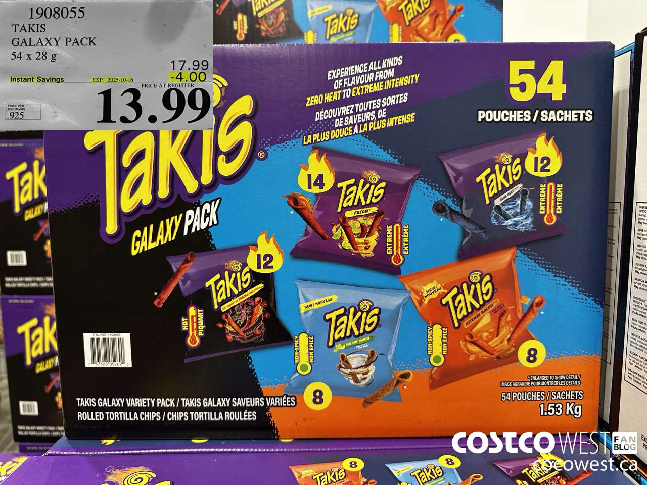 1908055 TAKI'S GALAXY PACK 54 X 28G ($4.00 INSTANT SAVINGS EXPIRES ON 2025-10-16) $13.99