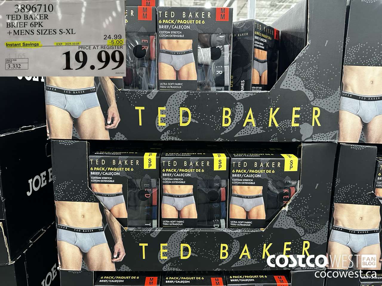 3896710 TED BAKER BRIEFS 6PK MENS SIZES S-XL ($5.00 INSTANT SAVINGS EXPIRES ON 2025-10-05) $19.99