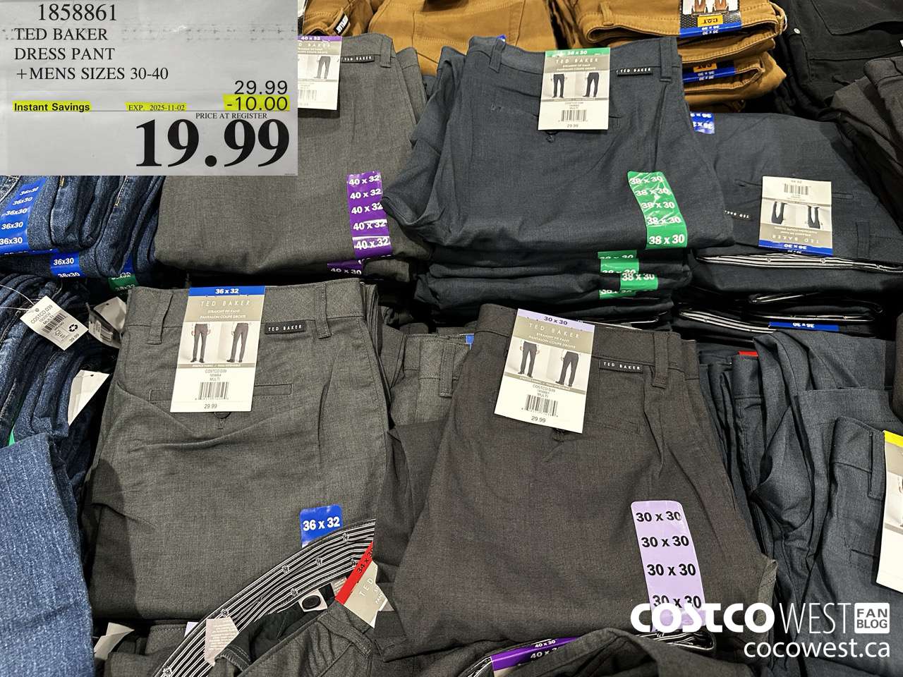 1858861 TED BAKER DRESS PANT MENS SIZES 30-40 ($10.00 INSTANT SAVINGS EXPIRES ON 2025-11-02) $19.99