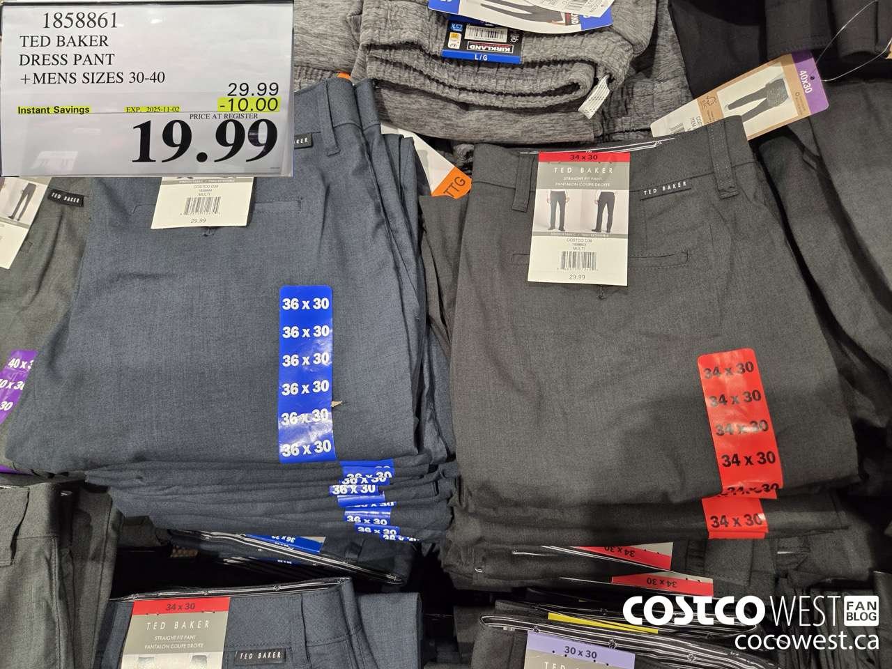 1858861 TED BAKER DRESS PANT MENS SIZES 30-40 ($10.00 INSTANT SAVINGS EXPIRES ON 2025-11-02) $19.99