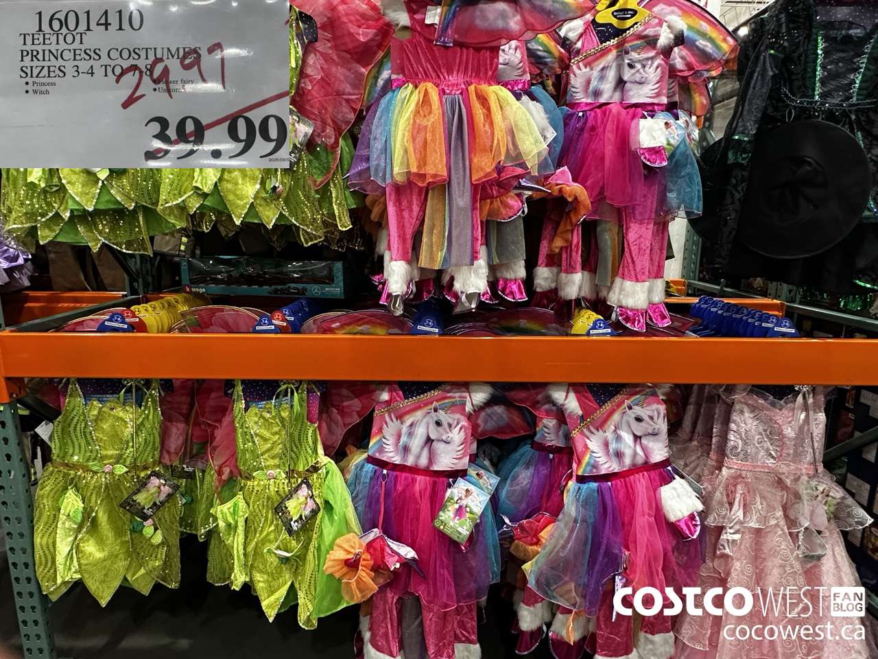 1601410 TEETOT PRINCESS COSTUMES SIZES 3/4 TO 7/8 $29.97