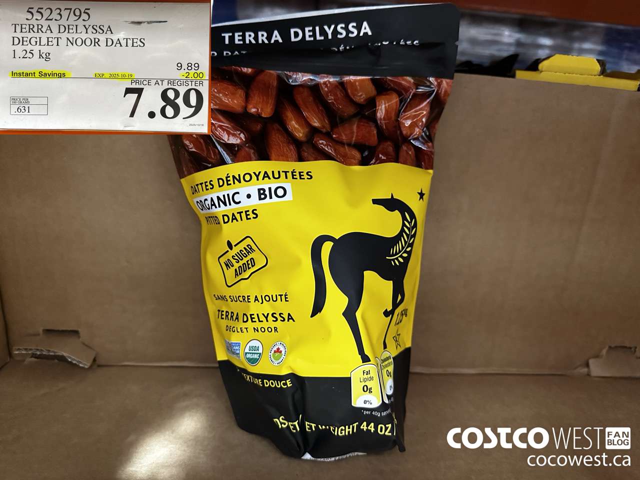 5523795 TERRA TELYSSA ORGANIC DATES 1.25KG ($2.00 INSTANT SAVINGS EXPIRES ON 2025-10-19) $7.89