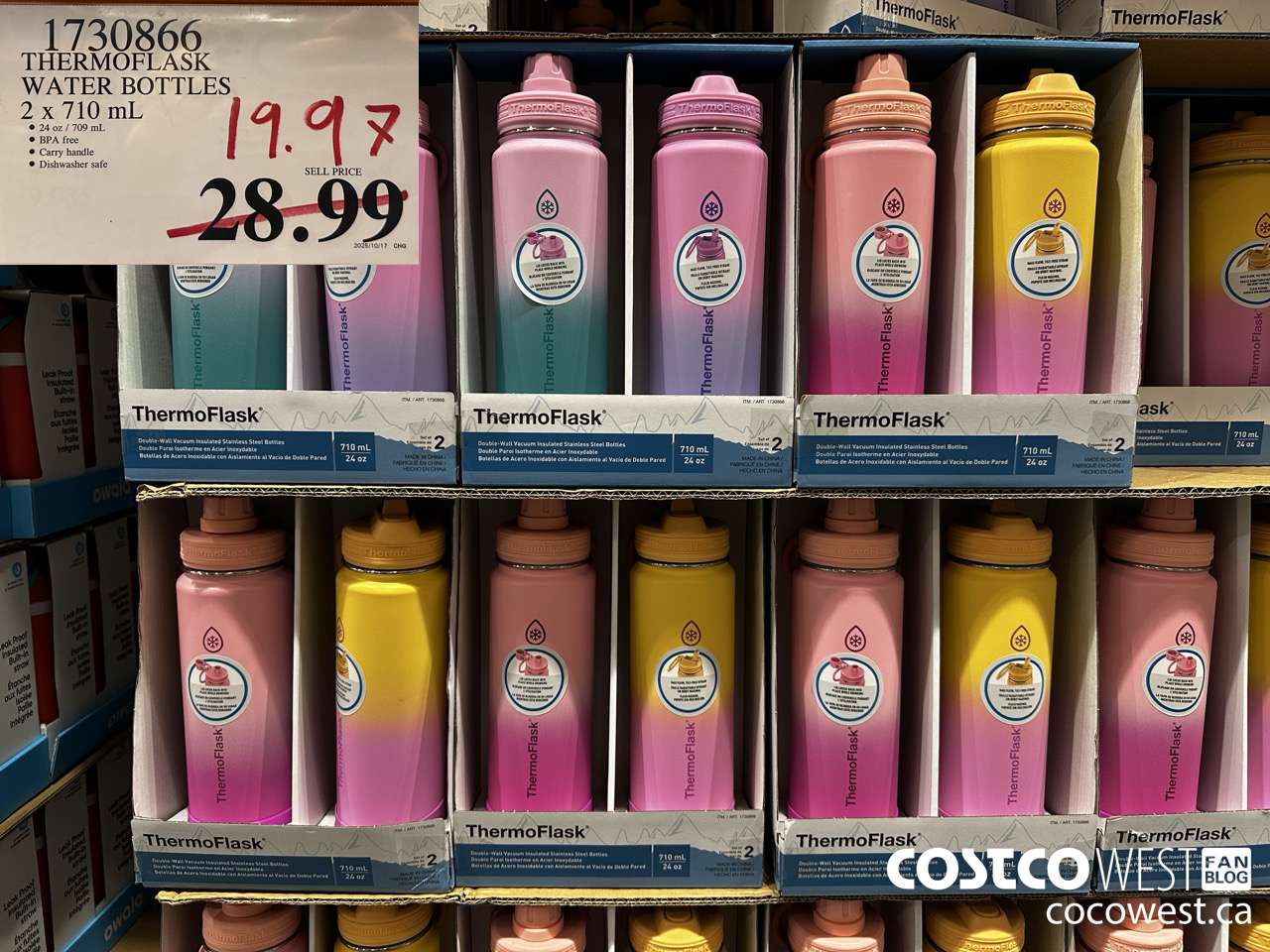 1730866 THERMOFLASK WATER BOTTLES 2 X 710ML $19.97