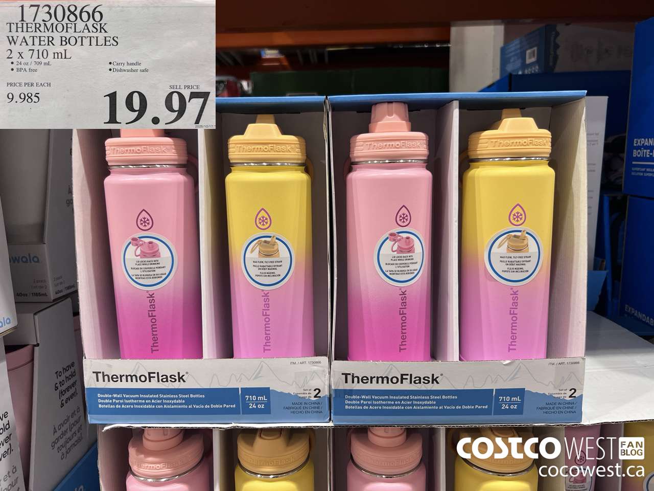 1730866 THERMOFLASK WATER BOTTLES 2 X 710ML $19.97