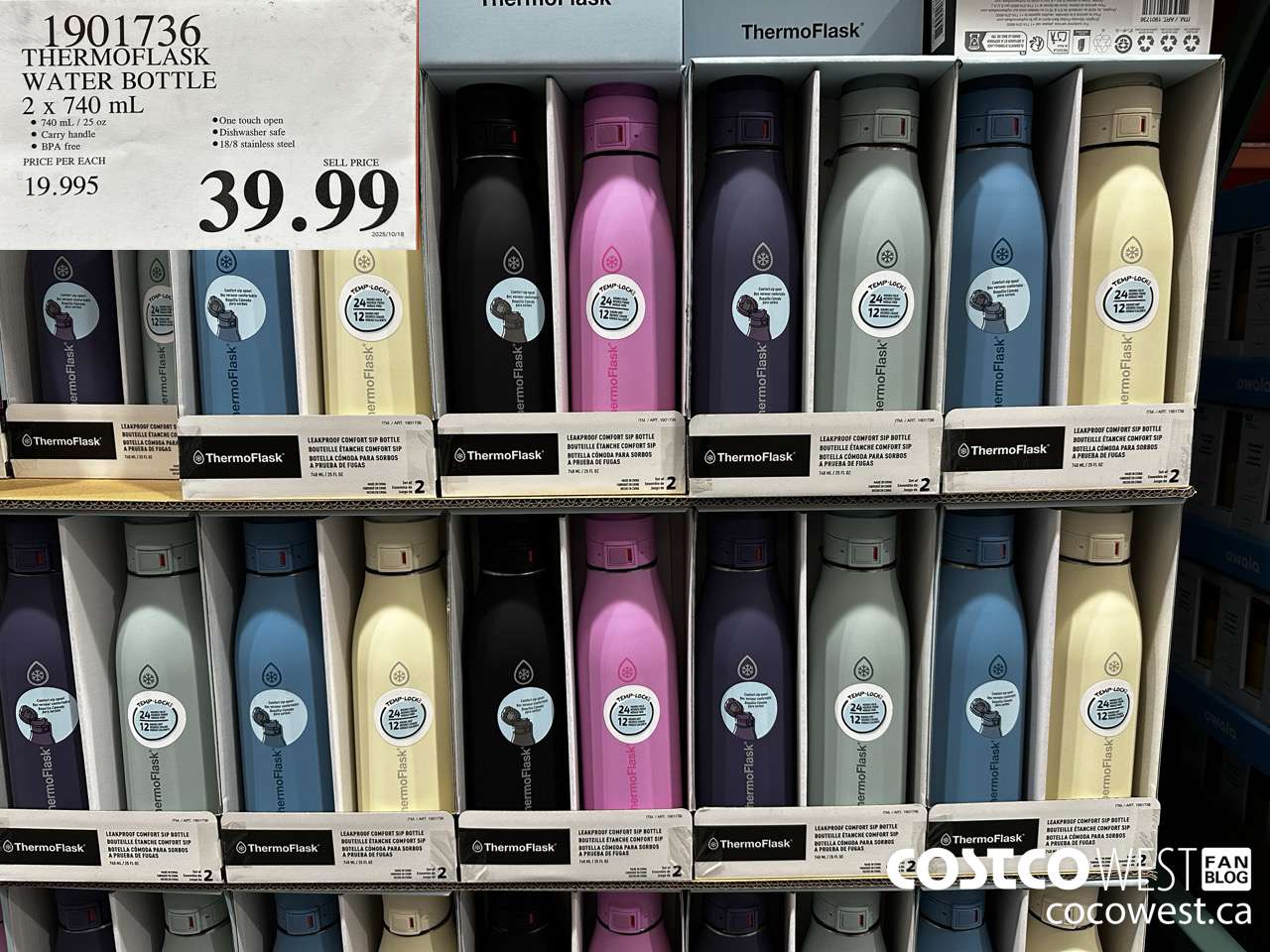 1901736 THERMOFLASK WATER BOTTLE 2 X 740ML $39.99