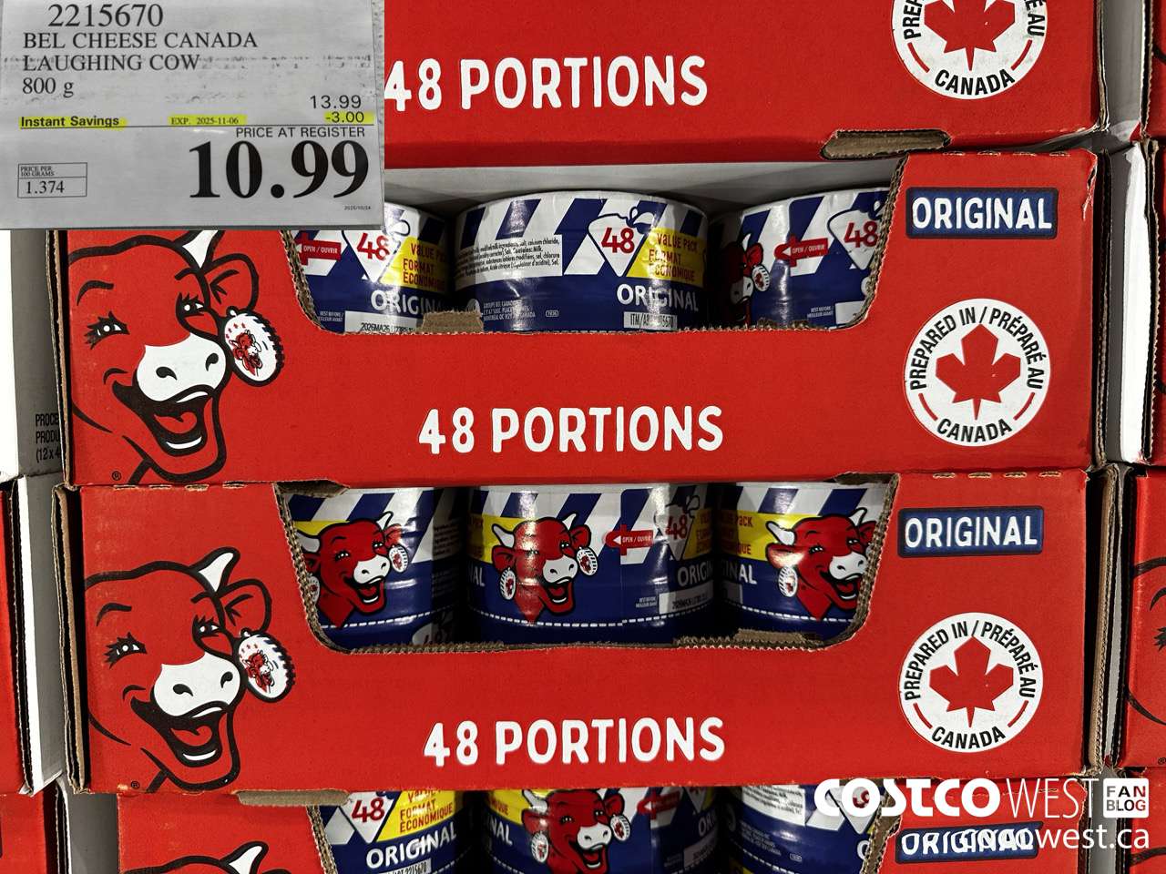 2215670 THE LAUGHING COW PROCESSED CHEESE 800G ($3.00 INSTANT SAVINGS EXPIRES ON 2025-11-06) $10.99