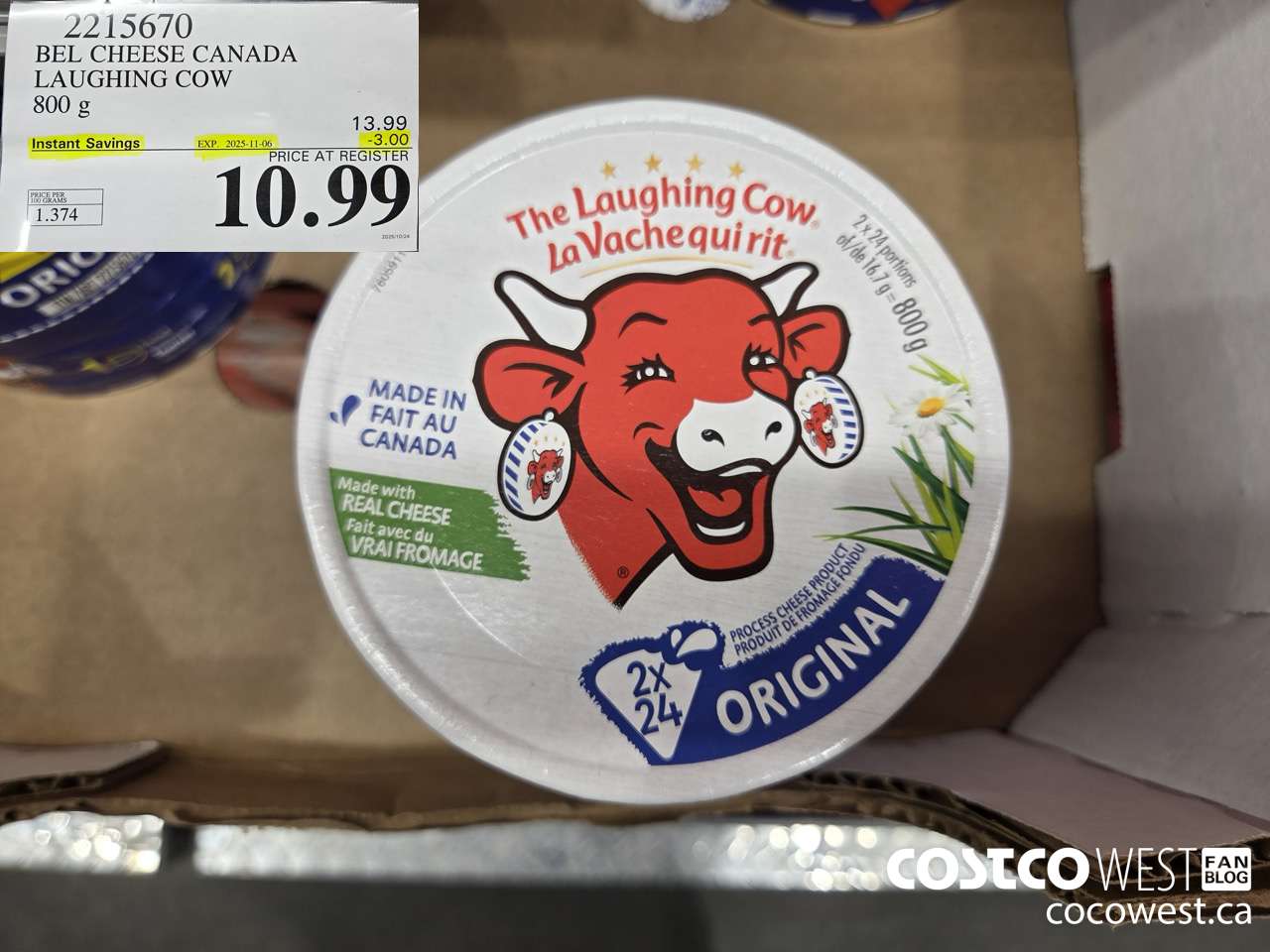 2215670 THE LAUGHING COW PROCESSED CHEESE 800G ($3.00 INSTANT SAVINGS EXPIRES ON 2025-11-06) $10.99
