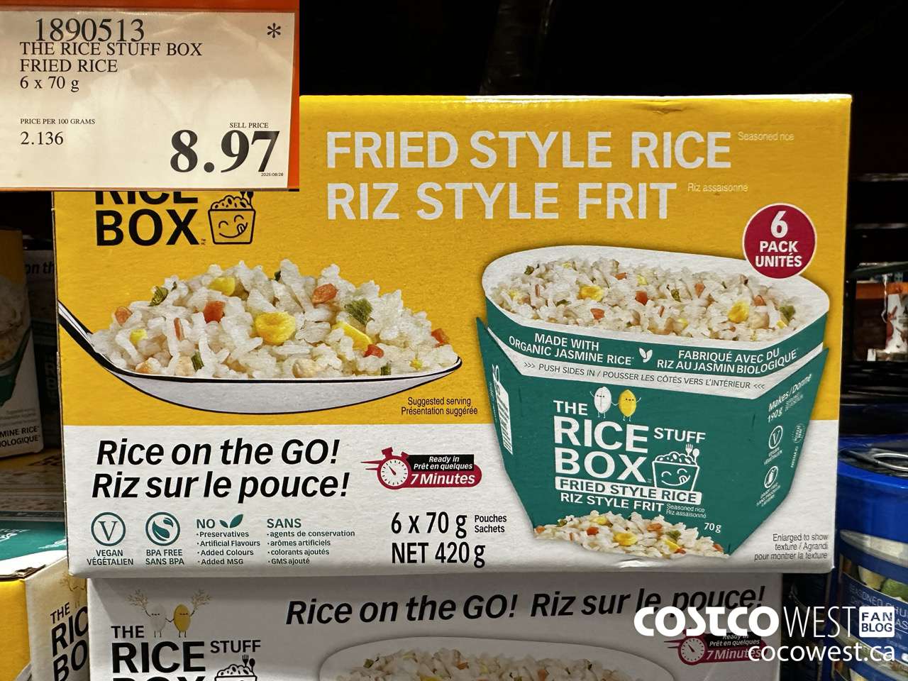1890513 THE RICE STUFF BOX FRIED RICE 6 X 70G $8.97
