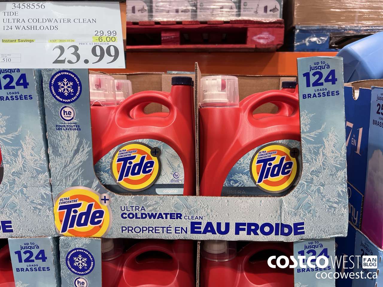 3458556 TIDE LIQUID COLDWATER HE 4.7L 124 WASHLOADS ($6.00 INSTANT SAVINGS EXPIRES ON 2025-10-26) $23.99