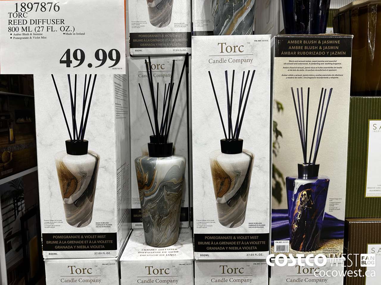 1897876 TORC REED DIFFUSER 800ML (27 FL. OZ.) $49.99
