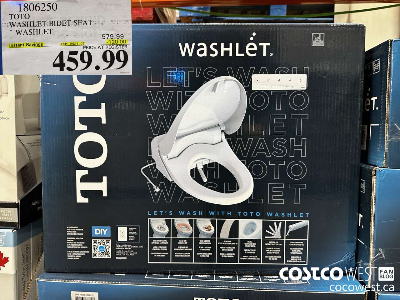 1806250 TOTO WASHLET BIDET SEAT WASHLET ($120.00 INSTANT SAVINGS EXPIRES ON 2025-11-02) $459.99